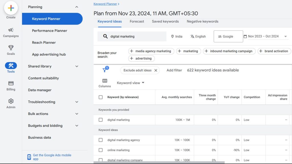 screenshort-0f-google-keyword-planner