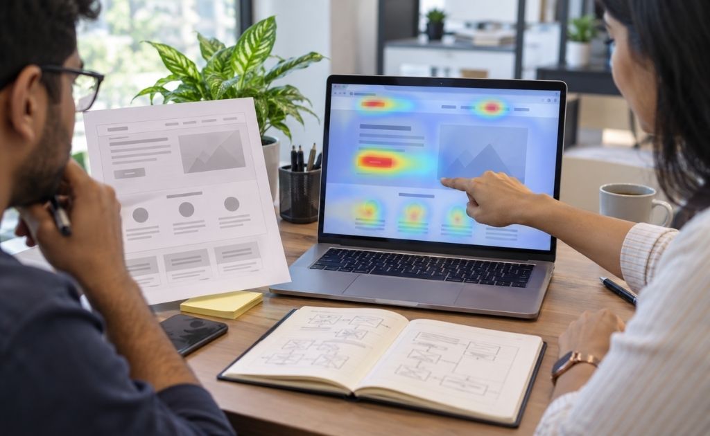 Website heatmap analysis for conversion rate optimization in a Conversion Rate Optimization Agency