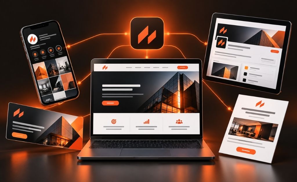 Consistent corporate branding across website, social media, digital ads and email marketing channels