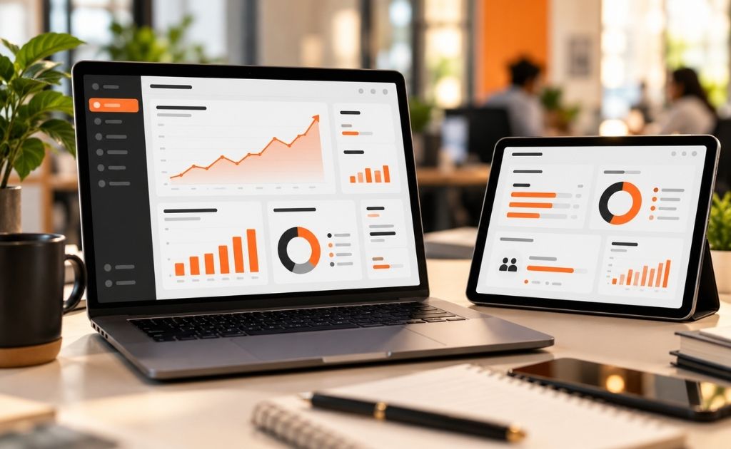 Brand awareness agency measurement dashboard showing reach, branded search and engagement metrics